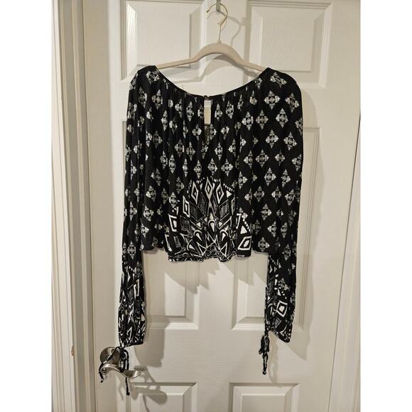 Free People Dazed Top in Washed Black Swing Blouse Womens Size Medium - Picture 7 of 7